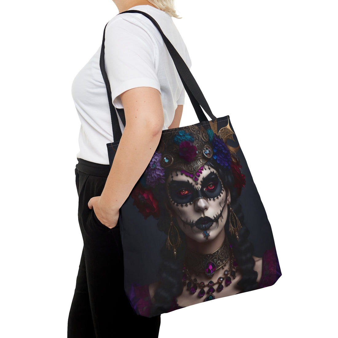 Hibiscus Dia De Las Muerte Gypsy Halloween Trick or Treat Loot Bag