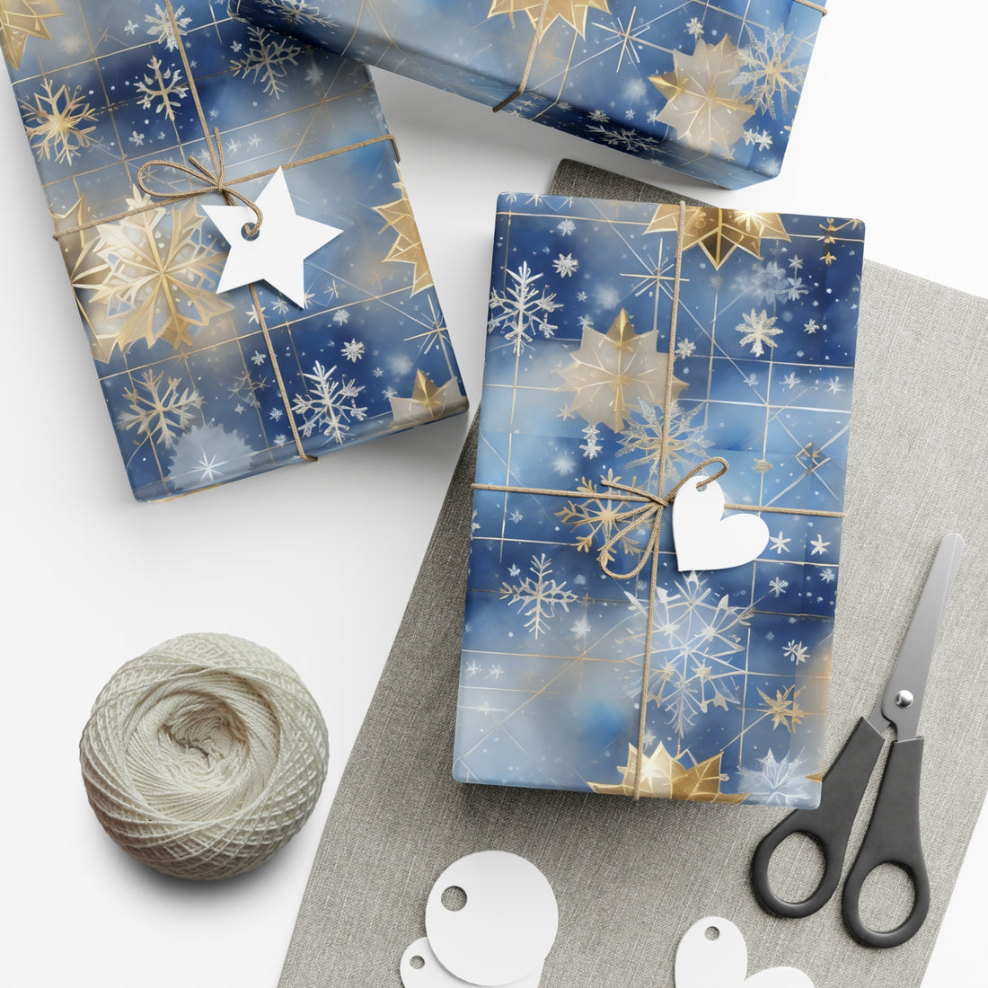 Golden Snowflake In The Sky Gift Wrap Papers