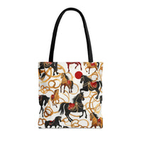 Equine Chainlink Elegance Luxury Shopping Tote Bag