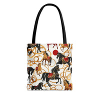 Equine Chainlink Elegance Luxury Shopping Tote Bag