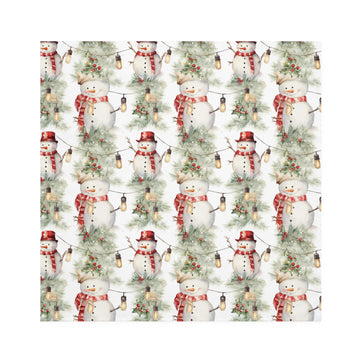 Mr. Snowman Polyester Table Napkins