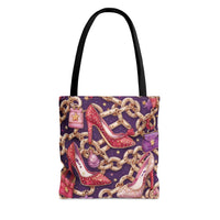 Chic Couture Crimson Glamorous Shopping Tote Bag