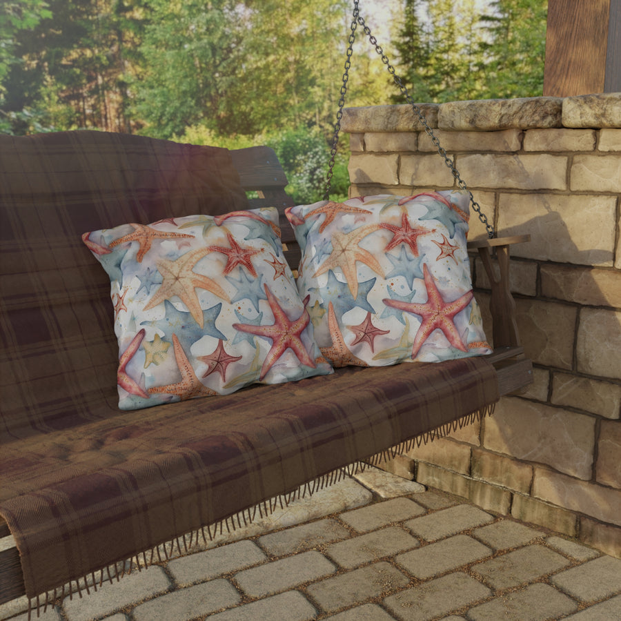 Starfish Beach Vibe Patterned Outdoor Pillows
