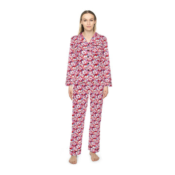 Hibiscus Love Women's Luxury Satin Pajamas (AOP)