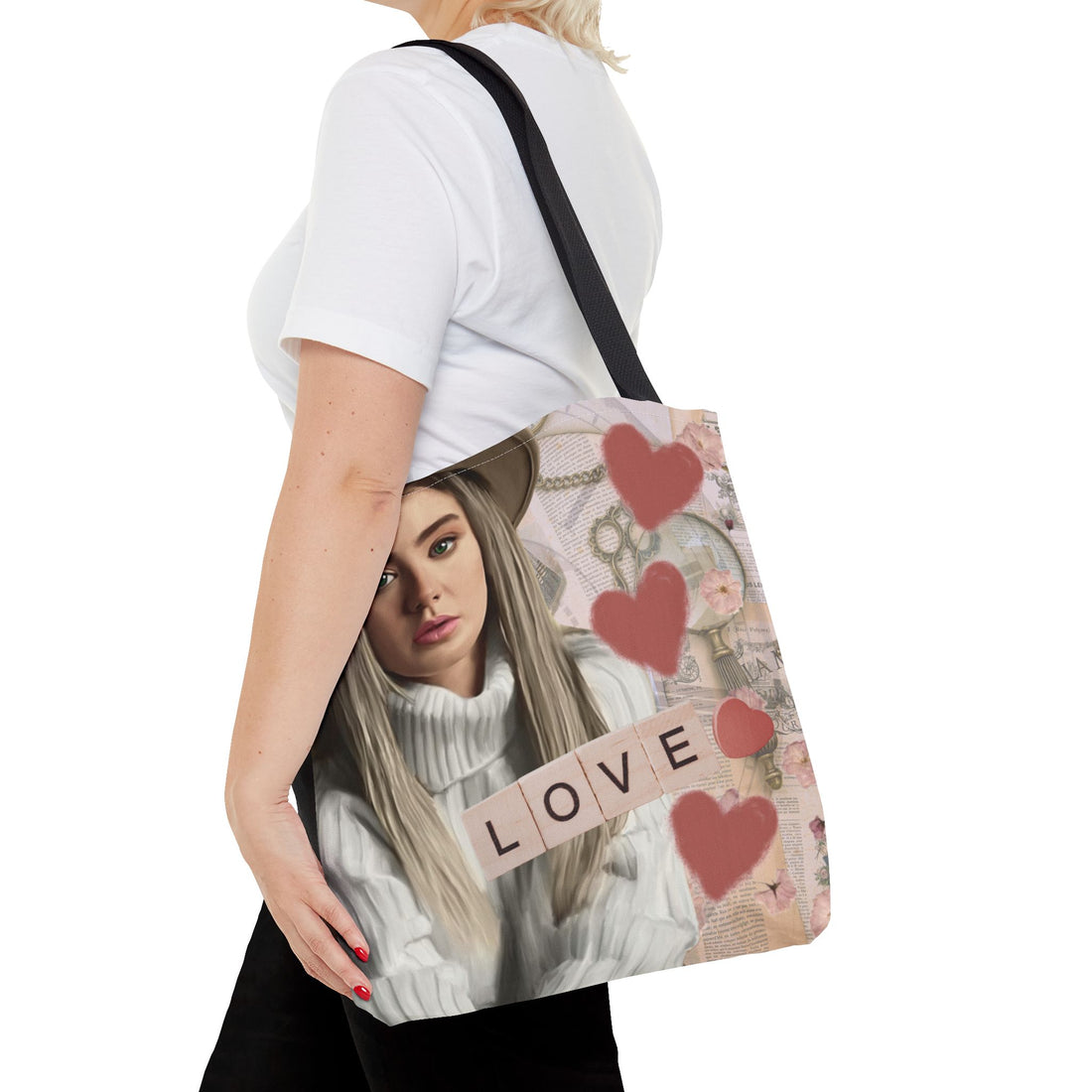 Love Tote Bag | Romantic Aesthetic Tote Bag for Women, Book Lovers, Dreamers & Everyday Elegance