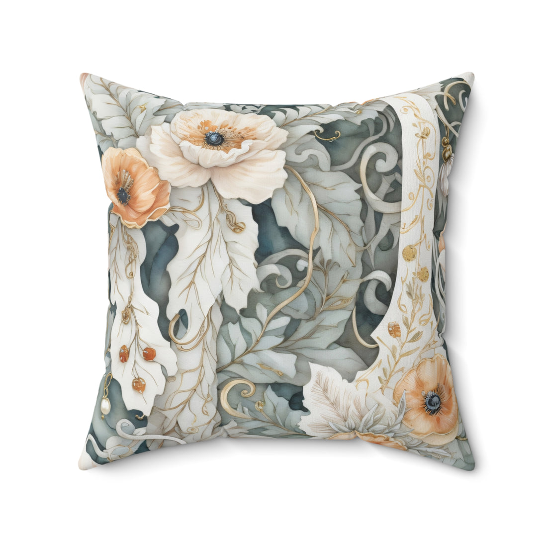 Brida Flora Spun Polyester Square Pillow