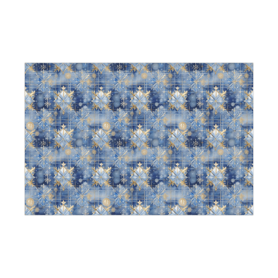 Gold Blue Magical Holiday Gift Wrap Papers