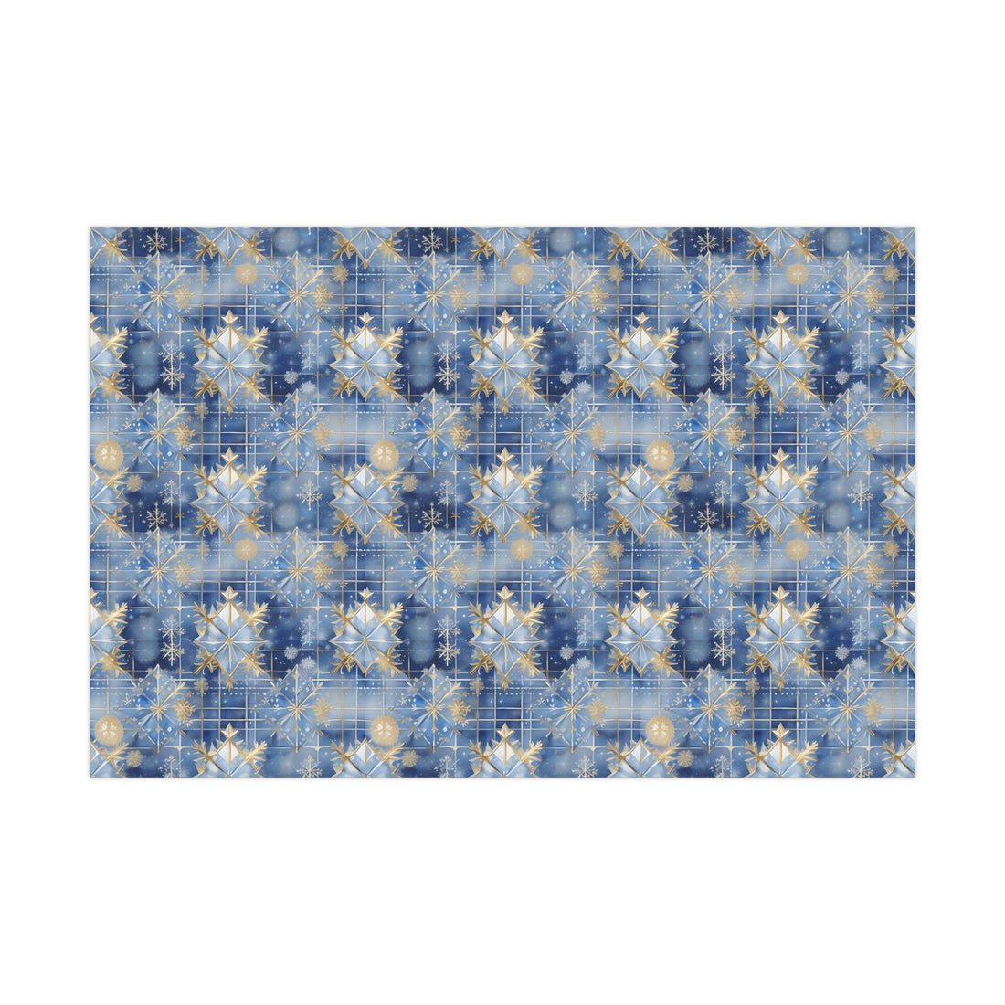 Gold Blue Magical Holiday Gift Wrap Papers