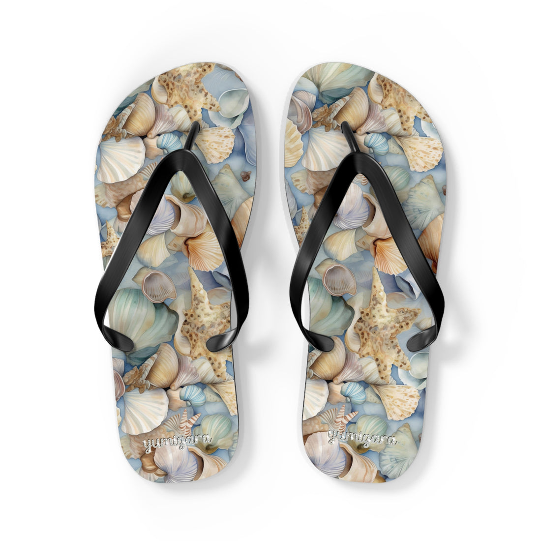 Seaside Serenity Seashell Flip-Flops: Walk in Coastal Comfort