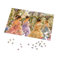 Victorian Garden Scene Jigsaw Puzzle with Tin (252, 500, 1000 puzzle pieces)