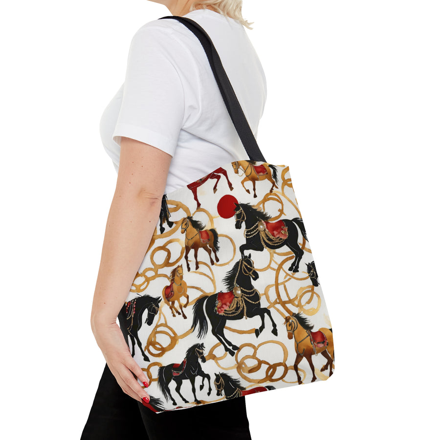 Equine Chainlink Elegance Luxury Shopping Tote Bag