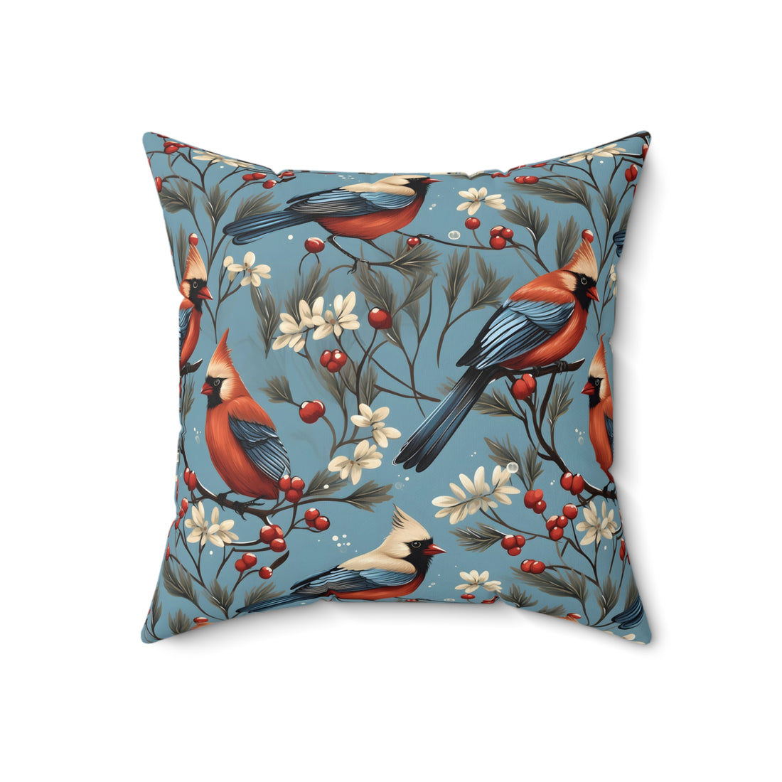 Waltz of The Cardinals Holiday Square Pillow