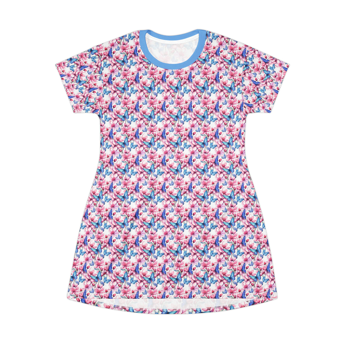 Periwinkle Paruo Sleepwear T-Shirt Dress (AOP)