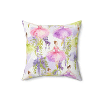 Ballet Wisteria Enchantment Spun Polyester Square Pillow