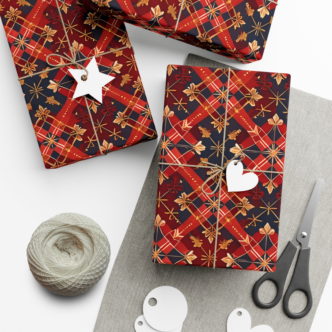 Ethnic Red Gold Gift Wrap Papers