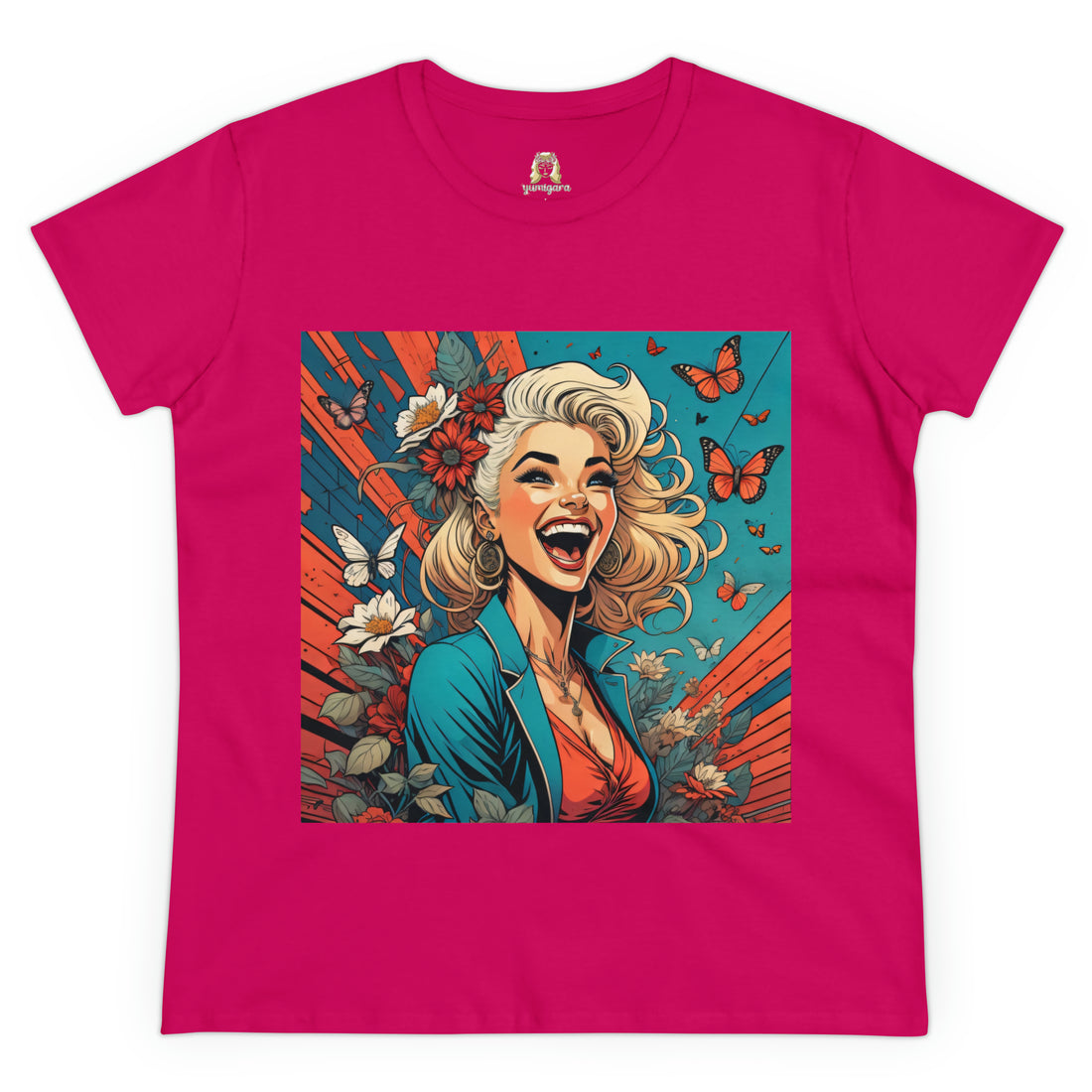 Happiness Laughter and Butterflies Marilyn Women's Midweight Cotton Tee