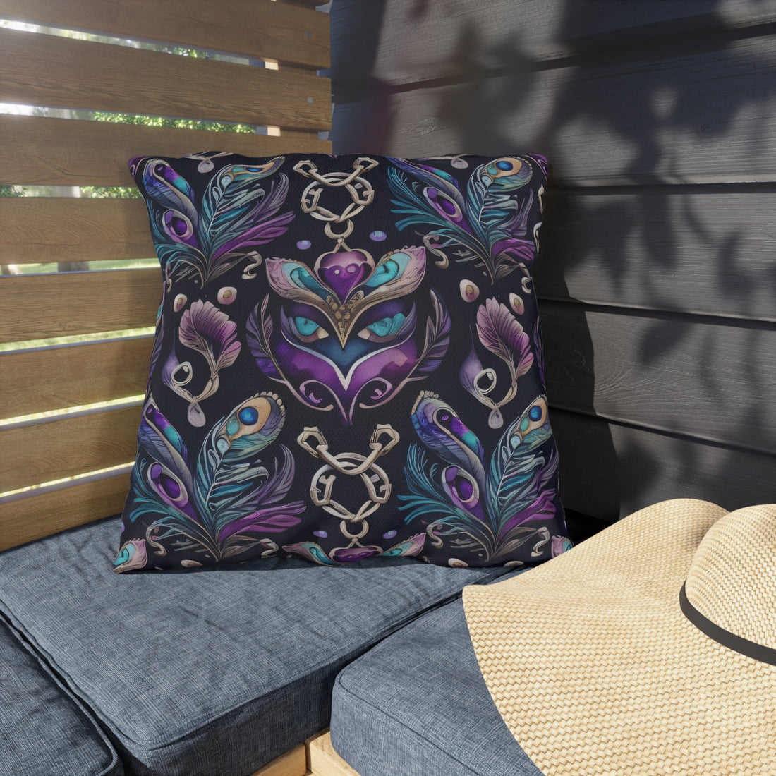 Midnight Masquerade Outdoor Pillows