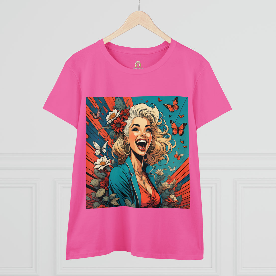 Happiness Laughter and Butterflies Marilyn Women's Midweight Cotton Tee