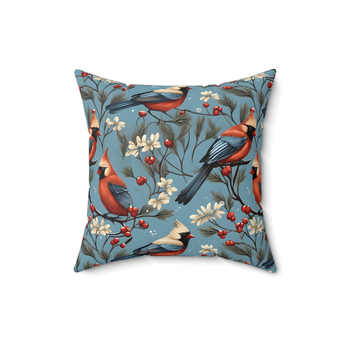 Waltz of The Cardinals Holiday Square Pillow