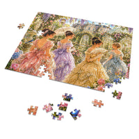 Victorian Garden Scene Jigsaw Puzzle with Tin (252, 500, 1000 puzzle pieces)