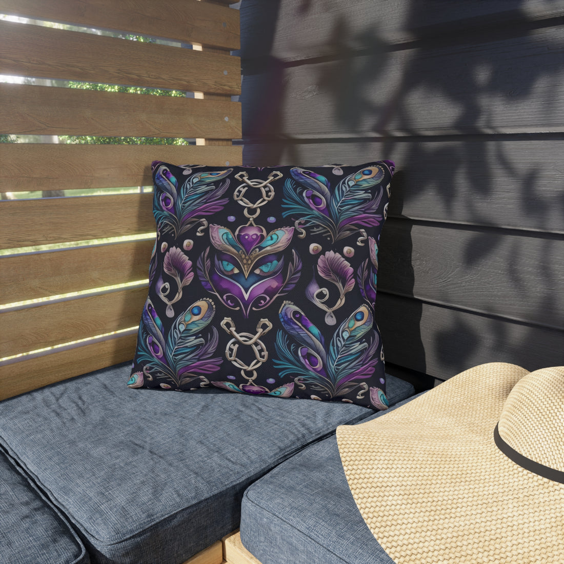 Midnight Masquerade Outdoor Pillows