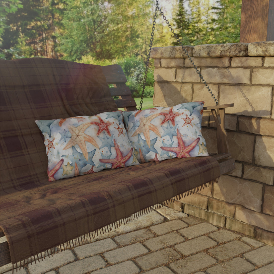 Starfish Beach Vibe Patterned Outdoor Pillows