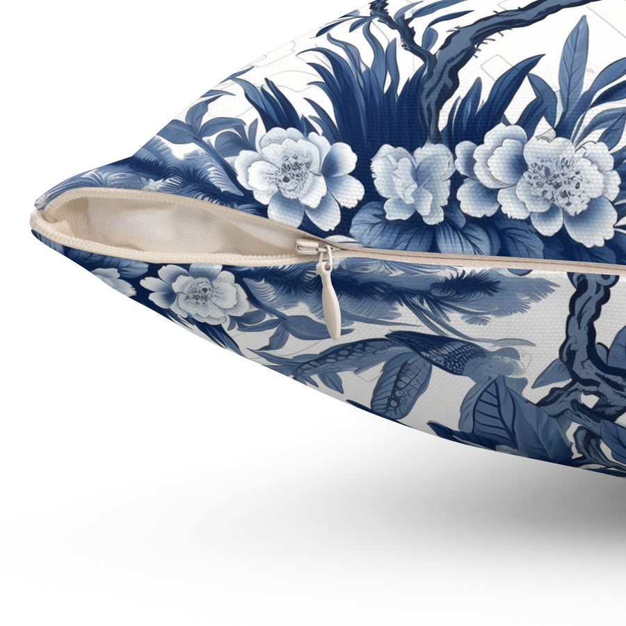 Tropical Chinoiserie Spun Polyester Square Pillow