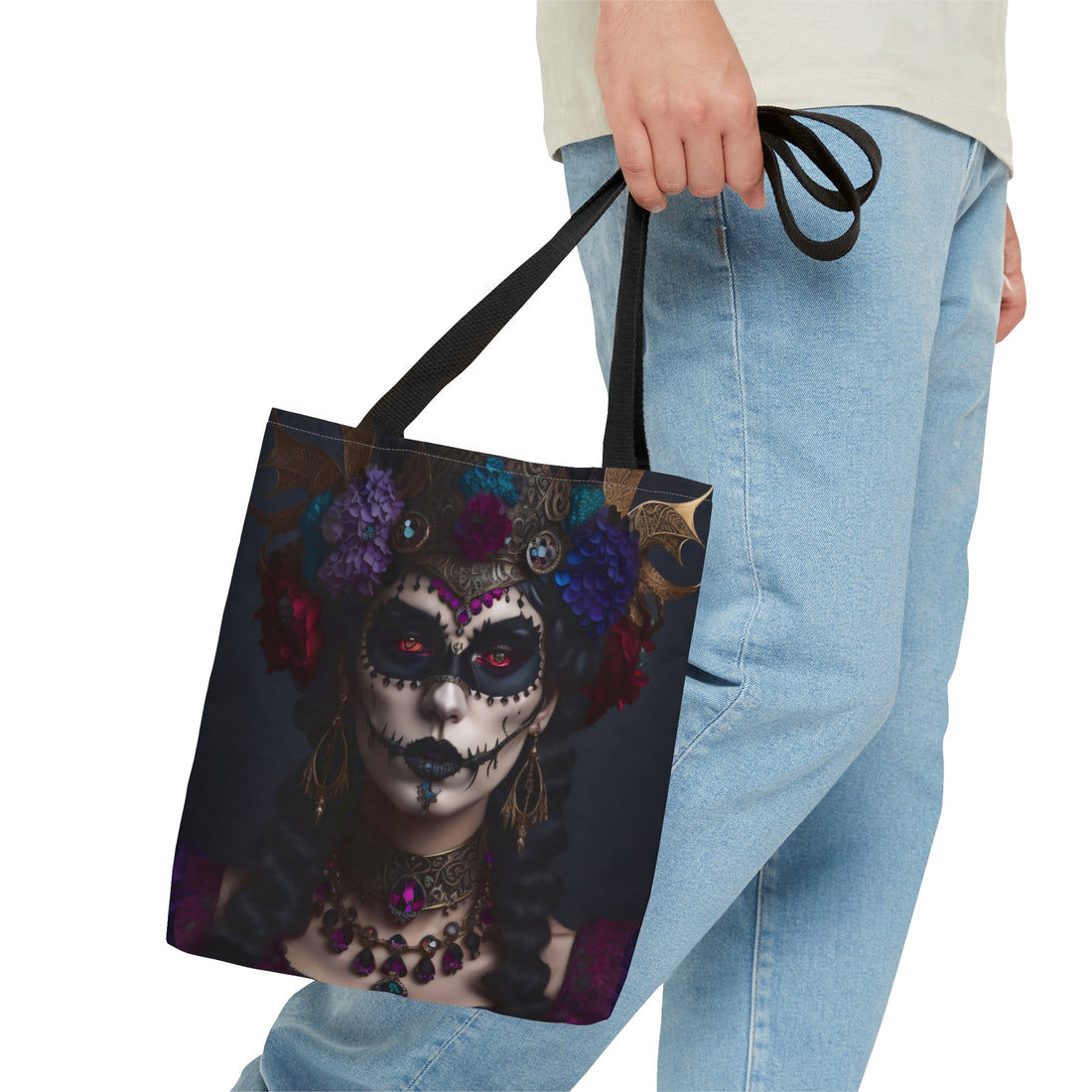 Hibiscus Dia De Las Muerte Gypsy Halloween Trick or Treat Loot Bag