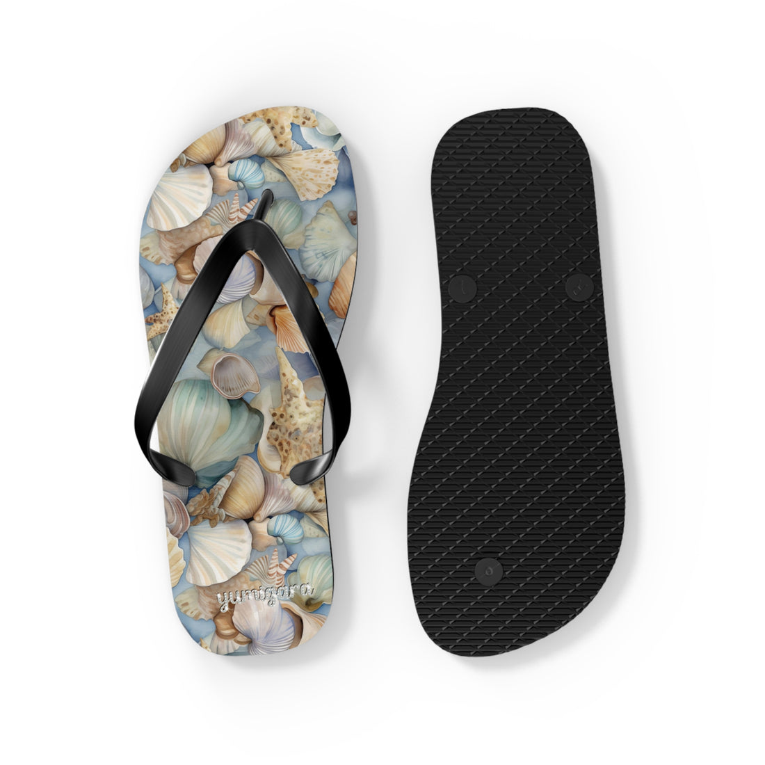 Seaside Serenity Seashell Flip-Flops: Walk in Coastal Comfort