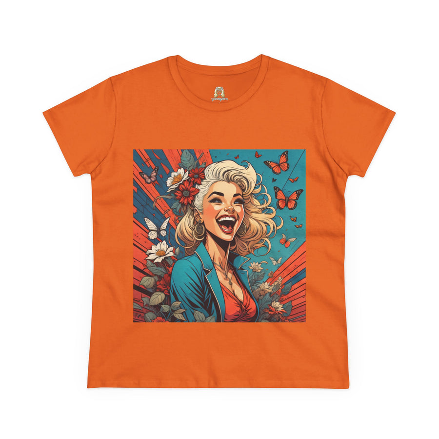 Happiness Laughter and Butterflies Marilyn Women's Midweight Cotton Tee