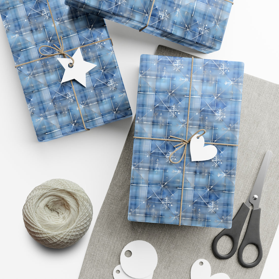 Watercolor Blue Sky Sparkles Gift Wrap Papers