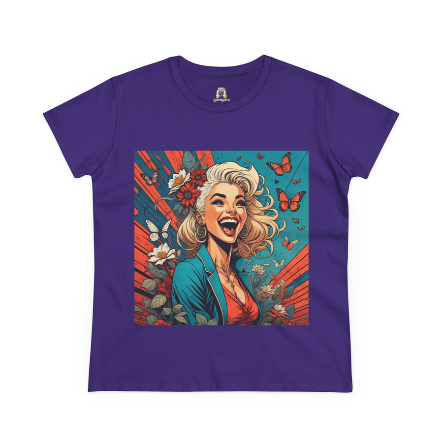 Happiness Laughter and Butterflies Marilyn Women's Midweight Cotton Tee
