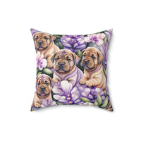 Shar-Pei Amidst Lilac Splendor Square Pillow