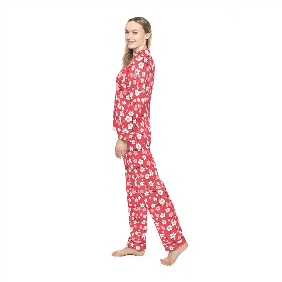 Cherry Prim Women's Luxury Satin Pajamas