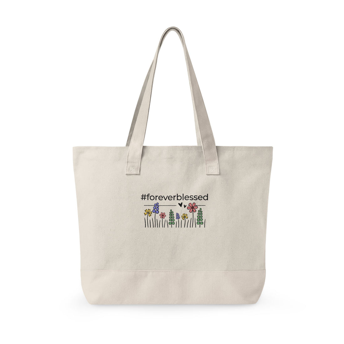 Forever Blessed Zippered Canvas Tote