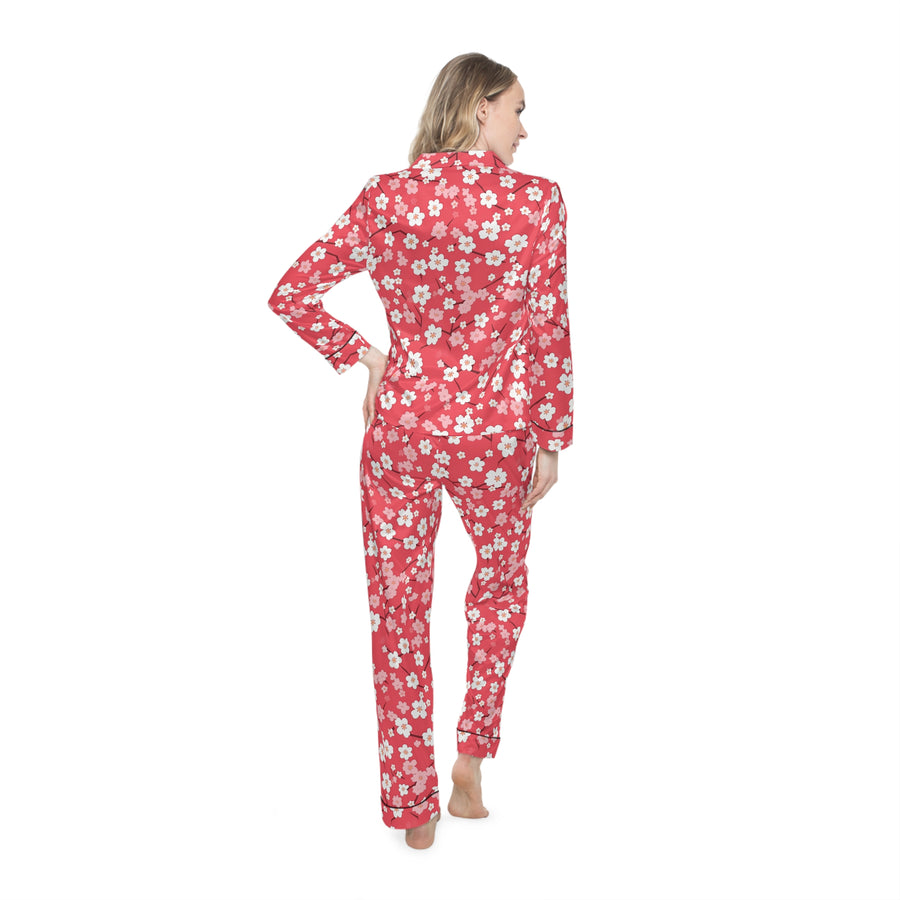 Cherry Prim Women's Luxury Satin Pajamas