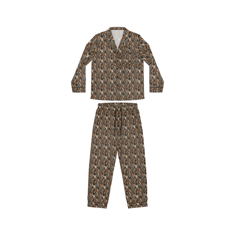 Solid Ground Women's Luxury Satin Pajamas (AOP)
