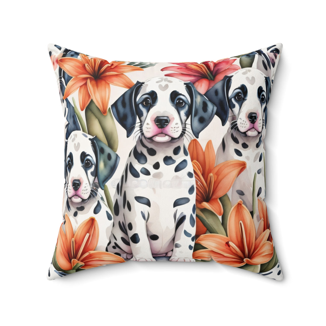 Dalmatian Delight:  Tiger Lily Dreams Pillow