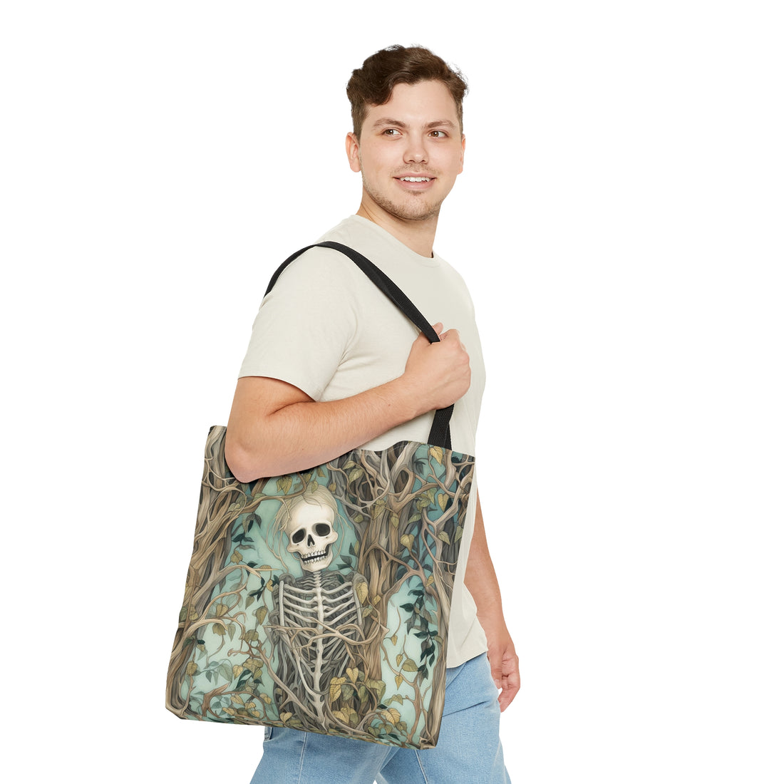 Skeleton Halloween Trick or Treat Adult Tote Bag