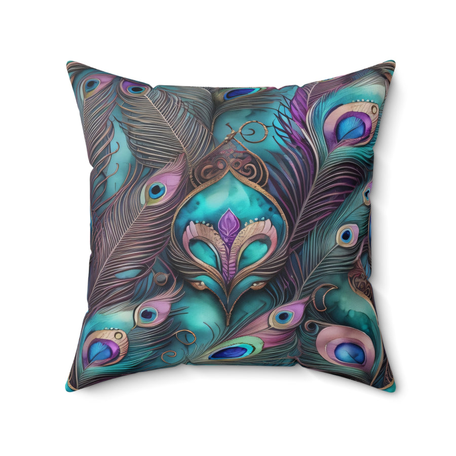 Yumigara Pillow with Peacock Feathers