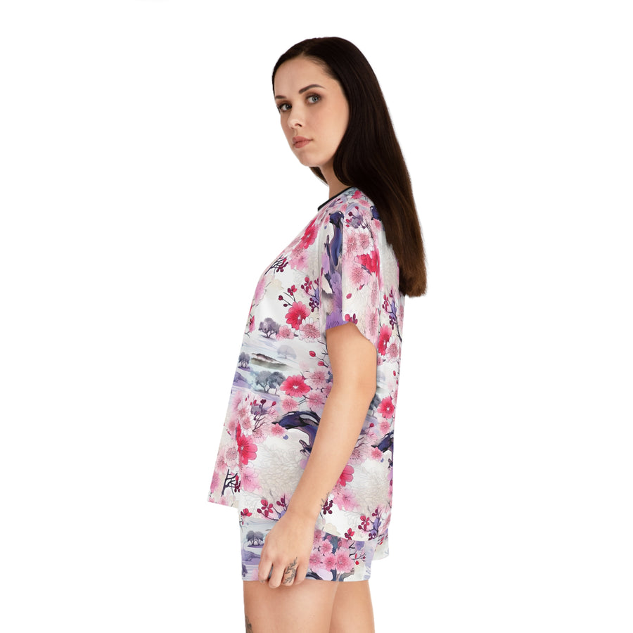 Solemn Sakura Women's Short Pajama Set