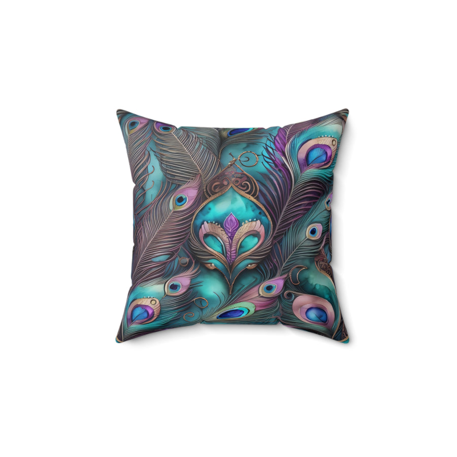 Yumigara Pillow with Peacock Feathers
