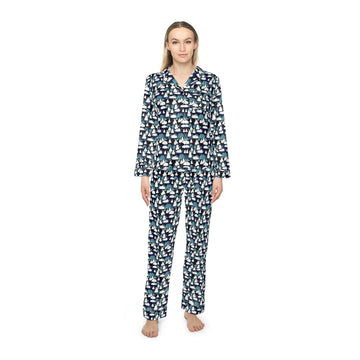 Abstract Penguin Women's Luxury Satin Pajamas