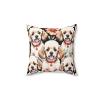 Golden Doodle Poppies Spun Polyester Square Pillow