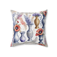 Yumigara Throw Pillows With Greek Mediterranean Inspired Vases