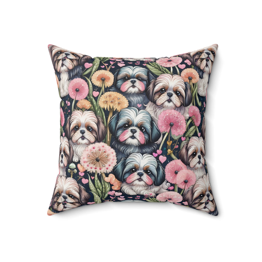 Yumigara Shih Tzu and Dandelion Pillow