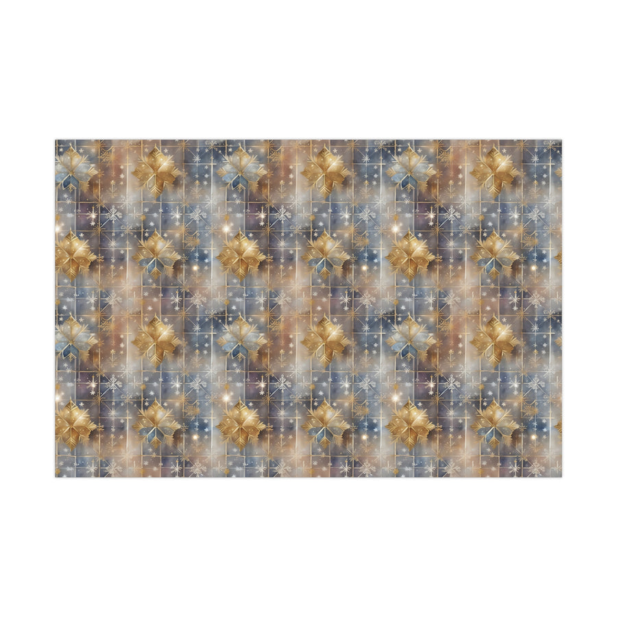 Glamorous Golden Snowflakes Wrap Papers