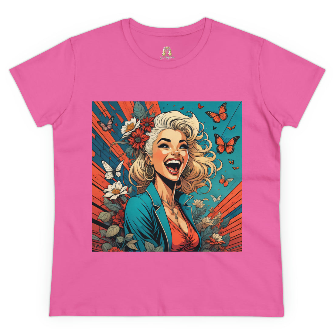 Happiness Laughter and Butterflies Marilyn Women's Midweight Cotton Tee