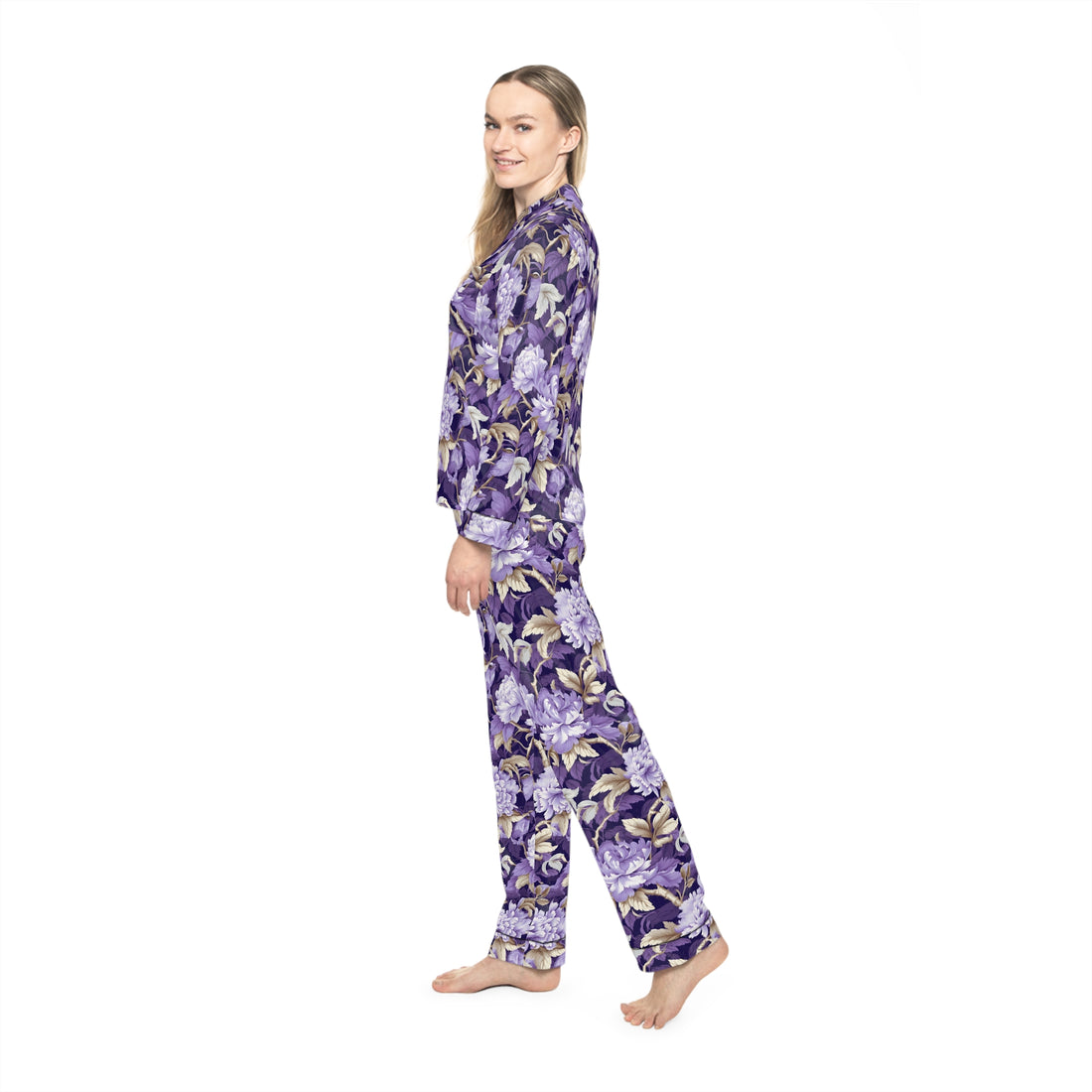 Lady Indigo Women's Luxury Satin Pajamas (AOP)
