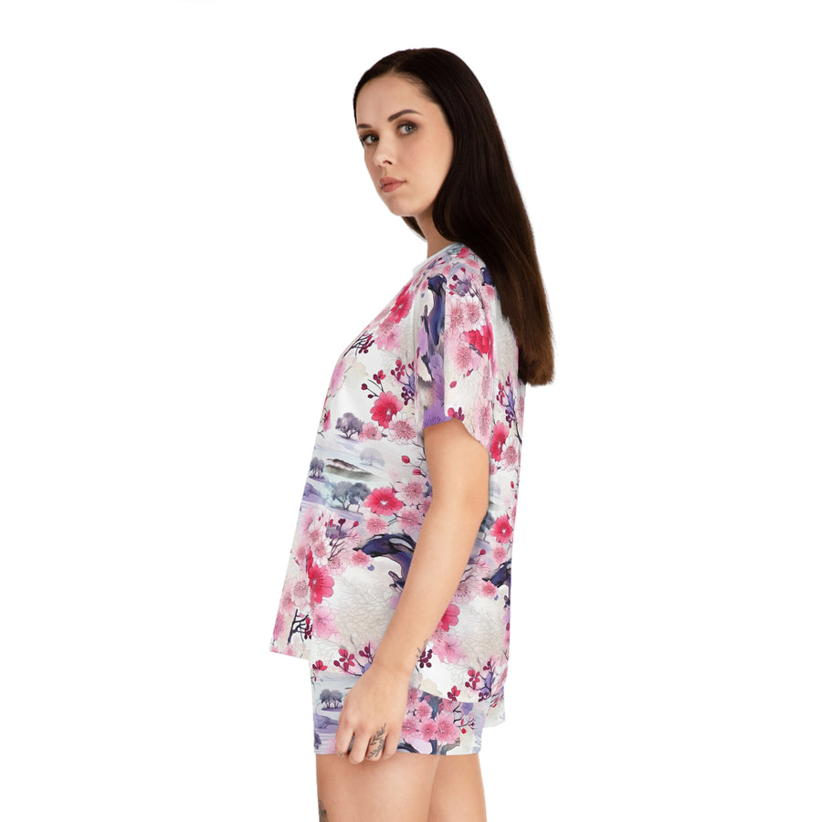 Solemn Sakura Women's Short Pajama Set